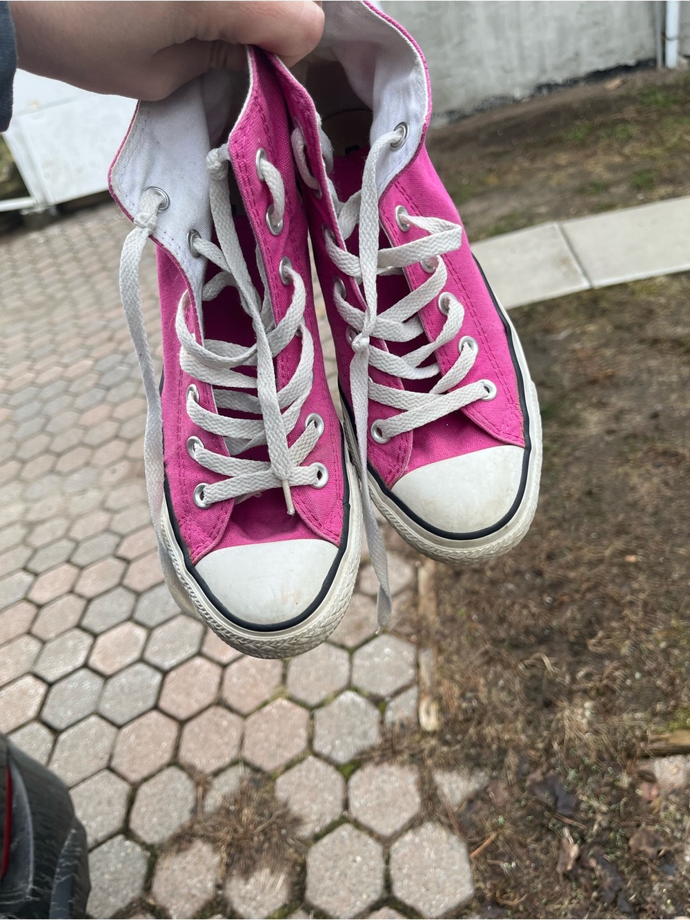 High-Top Canvas Sneakers in Pink